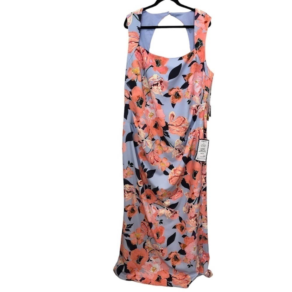 ADRIANNA PAPELL PLUS SIZE 22W FLORAL LONG FORMAL DRESS WEDDING BRIDESMAID NWT